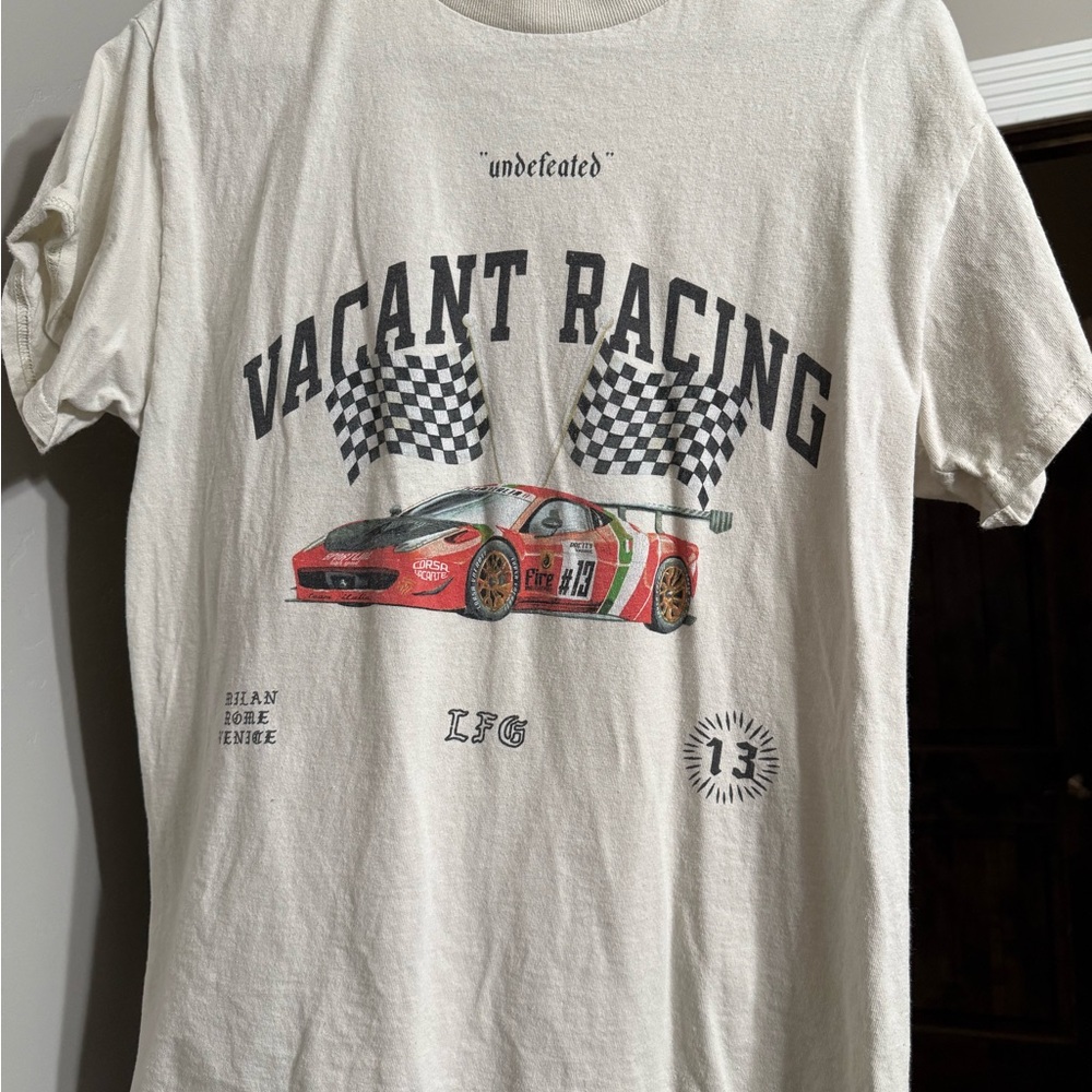 Undefeated Cream Racing Graphic Short Sleeve Tee